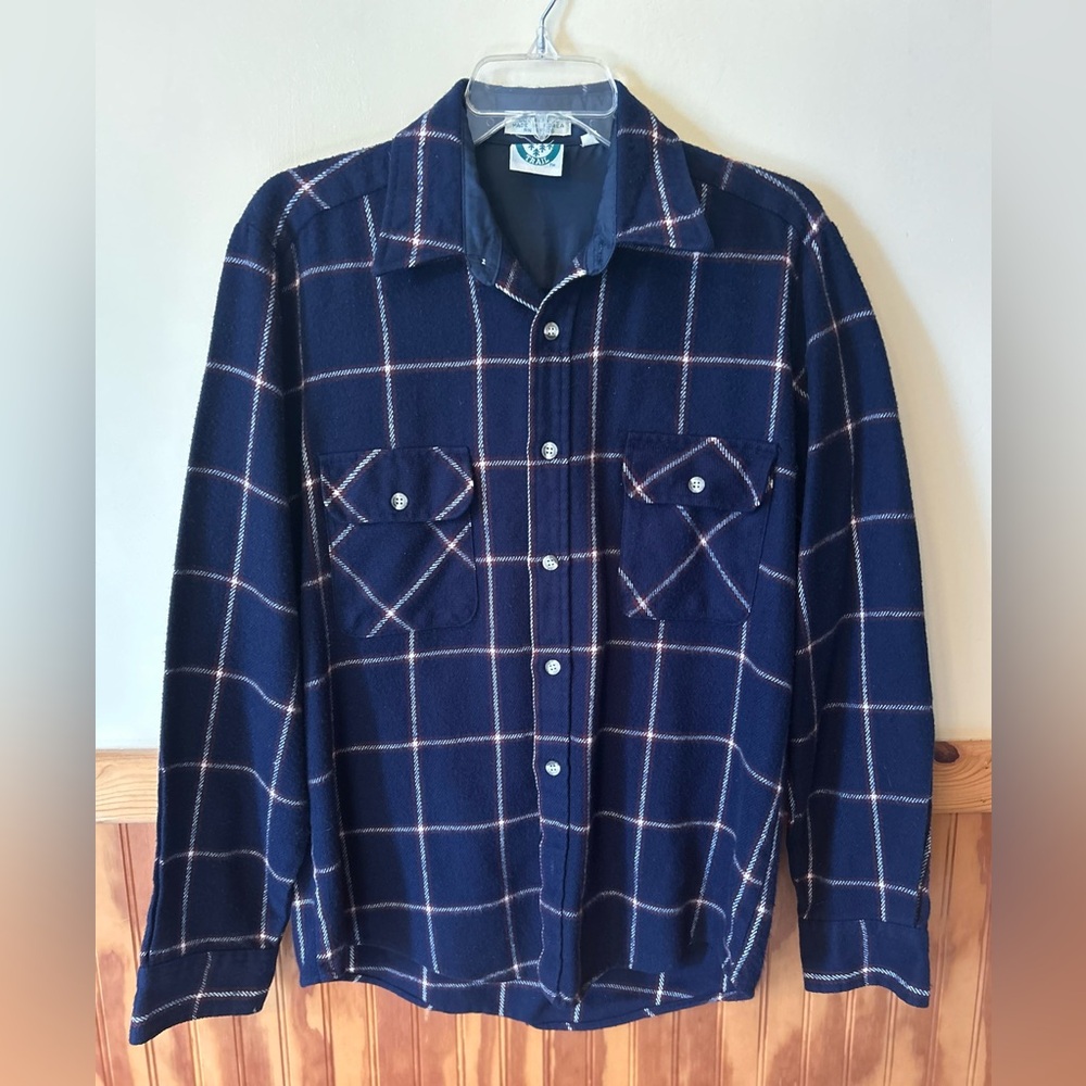 Vintage Appalachian Trail Navy Plaid Button-Up Shirt